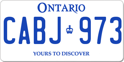 ON license plate CABJ973