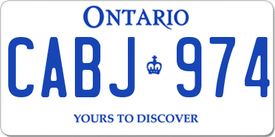 ON license plate CABJ974