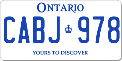 ON license plate CABJ978