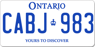 ON license plate CABJ983