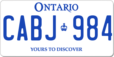 ON license plate CABJ984