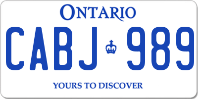 ON license plate CABJ989