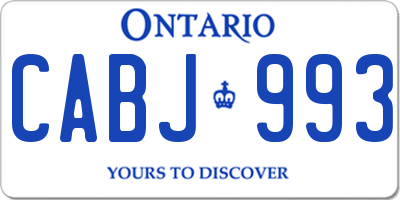 ON license plate CABJ993