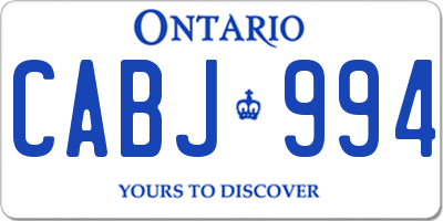 ON license plate CABJ994