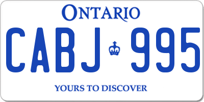 ON license plate CABJ995