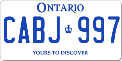 ON license plate CABJ997