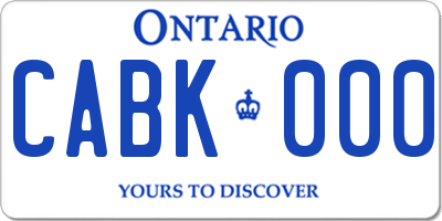 ON license plate CABK000