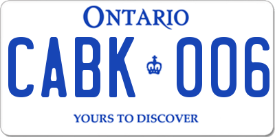 ON license plate CABK006