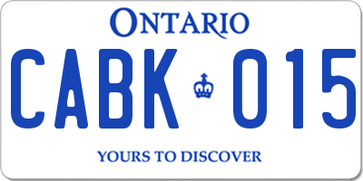 ON license plate CABK015