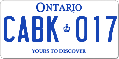 ON license plate CABK017