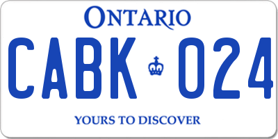 ON license plate CABK024