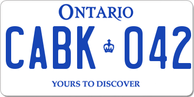 ON license plate CABK042