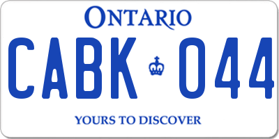 ON license plate CABK044