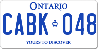 ON license plate CABK048