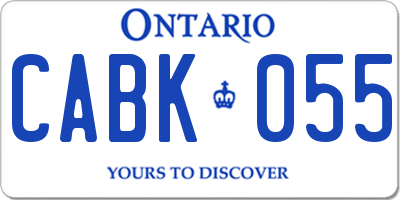 ON license plate CABK055