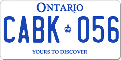 ON license plate CABK056