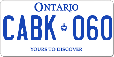 ON license plate CABK060