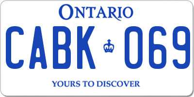 ON license plate CABK069