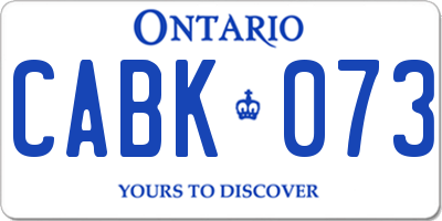 ON license plate CABK073