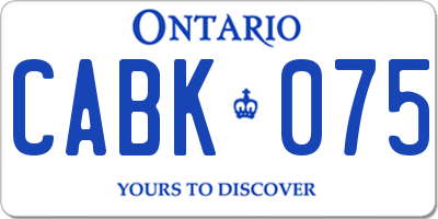 ON license plate CABK075