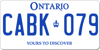 ON license plate CABK079