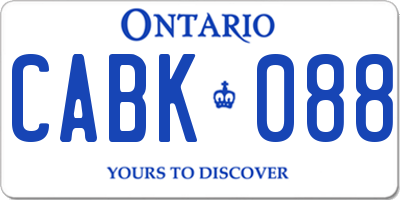 ON license plate CABK088