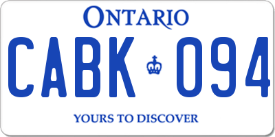 ON license plate CABK094