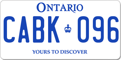 ON license plate CABK096