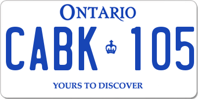 ON license plate CABK105