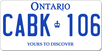 ON license plate CABK106