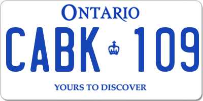 ON license plate CABK109