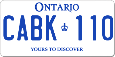 ON license plate CABK110