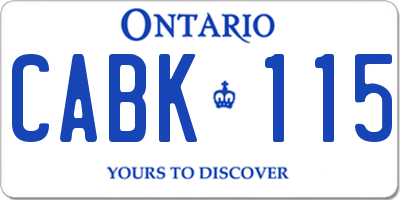 ON license plate CABK115