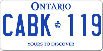 ON license plate CABK119