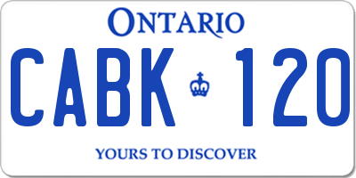 ON license plate CABK120