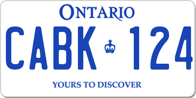 ON license plate CABK124