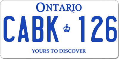 ON license plate CABK126