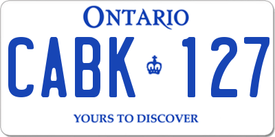 ON license plate CABK127