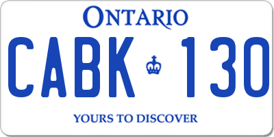 ON license plate CABK130