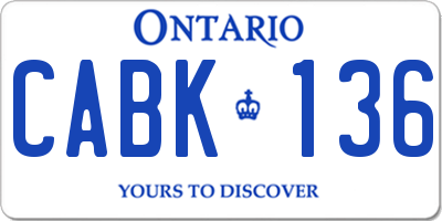 ON license plate CABK136