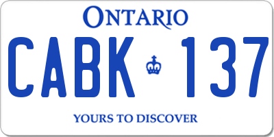 ON license plate CABK137