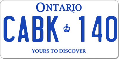 ON license plate CABK140