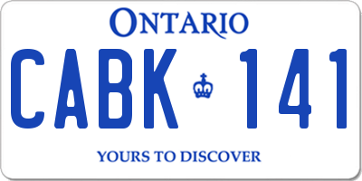 ON license plate CABK141