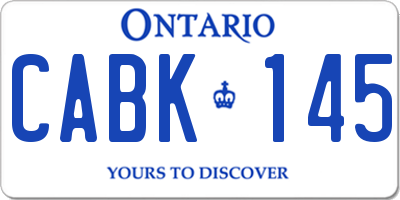 ON license plate CABK145