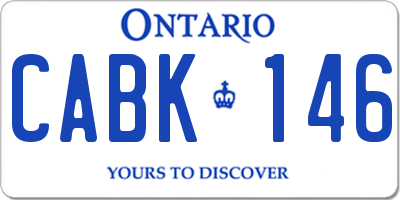 ON license plate CABK146