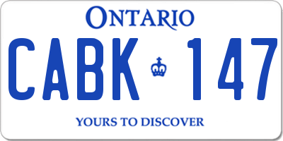 ON license plate CABK147