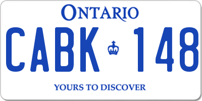 ON license plate CABK148