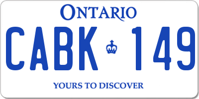 ON license plate CABK149