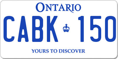 ON license plate CABK150