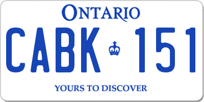 ON license plate CABK151